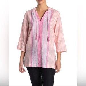 Tommy Bahama 3/4 Sleeve Linen Blend Top Size XL